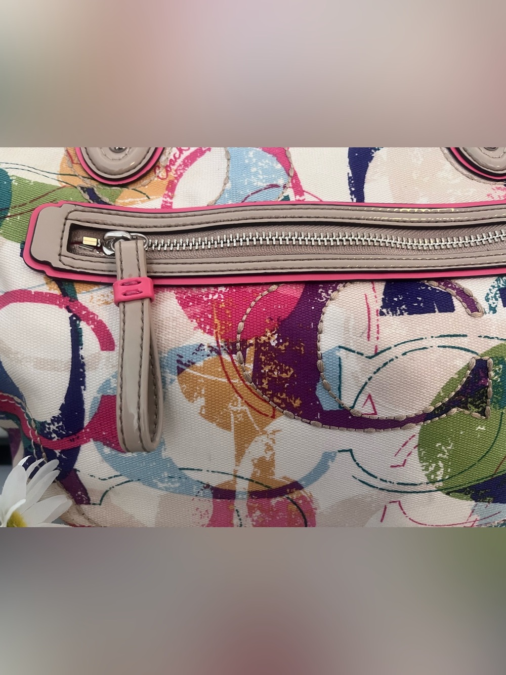 Coach Poppy Graffiti Multicolor Canvas Tote Shoulder Bag - Picture 10 of 10